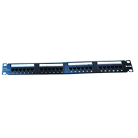 Patch Panel - Cat 6 - 24 Ports - UTP - Unshielded - 19inch-1U - Black
