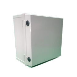 TJ-KG-3030   Hinged Enclosure with Plastic Lock   300x300x180   Grey Door